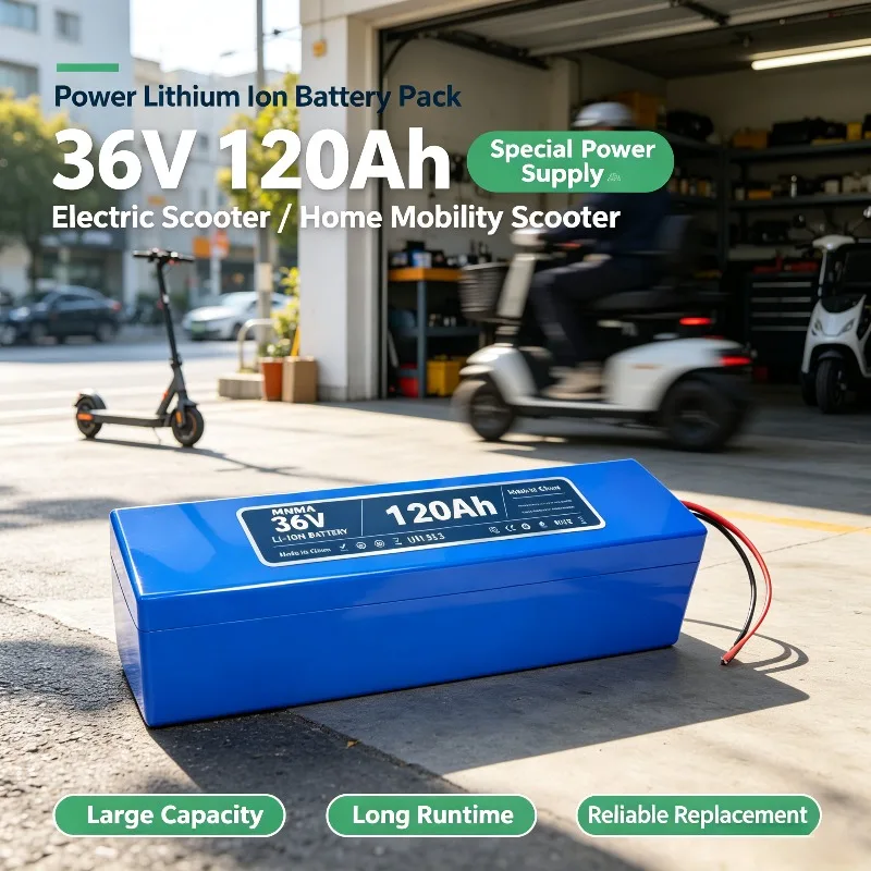 36V 120Ah Power Lithium Ion Battery Rechargeable Battery Pack Special Power Supply For Electric Scooter Home Mobility Scooter