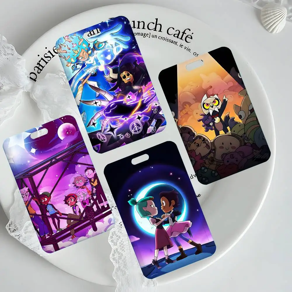 

Cartoon The-Owl H-House Cute NFC Contactless Sliding Card Sleeve For Student Cards, Bus Cards, ID Cards, And Work Permits