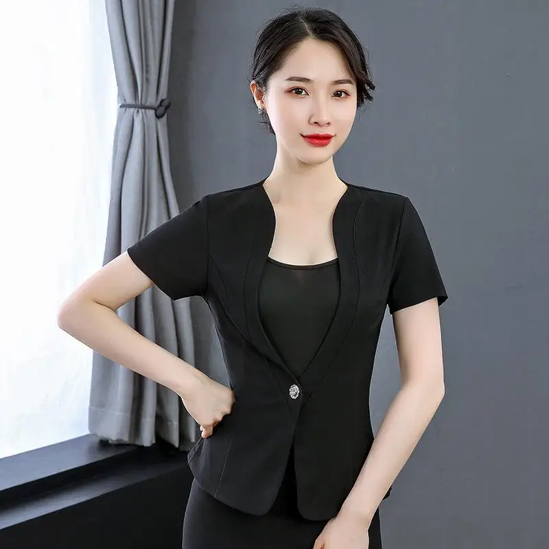 Ladies' Black And White Work Clothes Hotel Waiters Massage And Beauty Salons Nail Salons Foot Baths Saunas Technician Sets