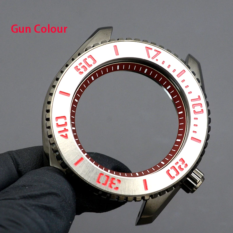 Gun Colour Men's Watch Case Fit nh34 NH35 NH36 4R 6R Japan Automatic New Design PROSPEX SNR025 316L Stainless Steel  Sapphire