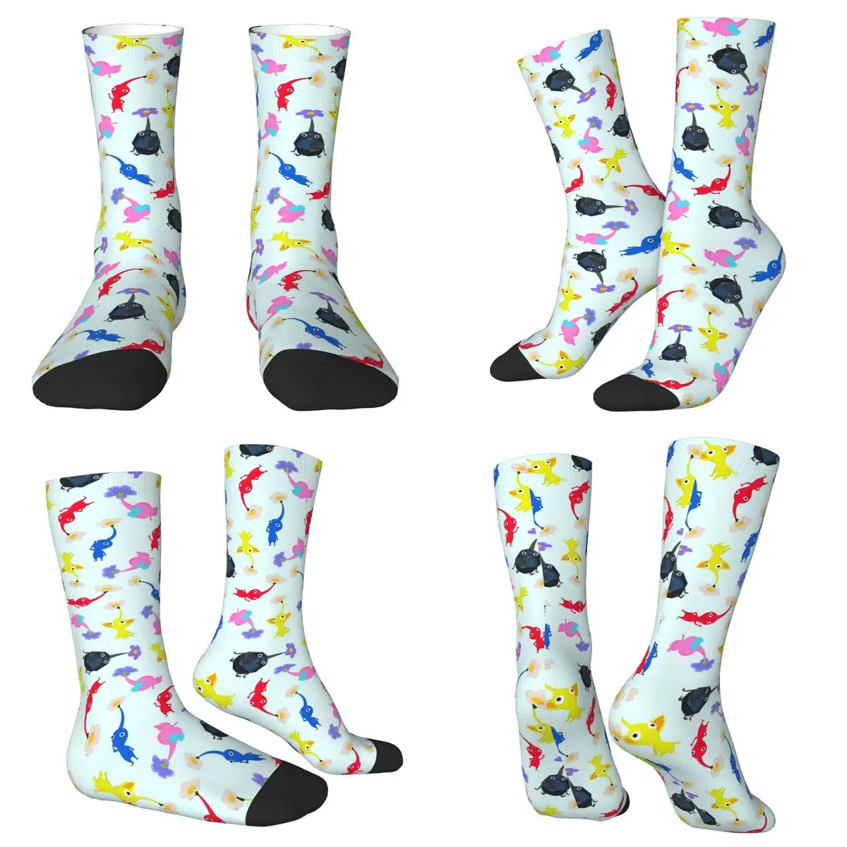 Pikmin meias harajuku meias de alta qualidade durante toda a temporada meias longas acessórios para presente de aniversário unissex