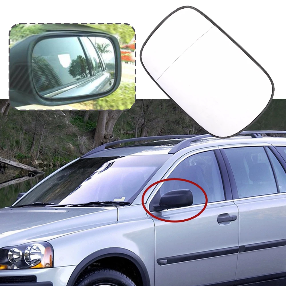 1pc Left/Right Side Rearview Heated Mirror Glass Clear Lens for Volvo XC70 XC90 2003 2004 2005 2006