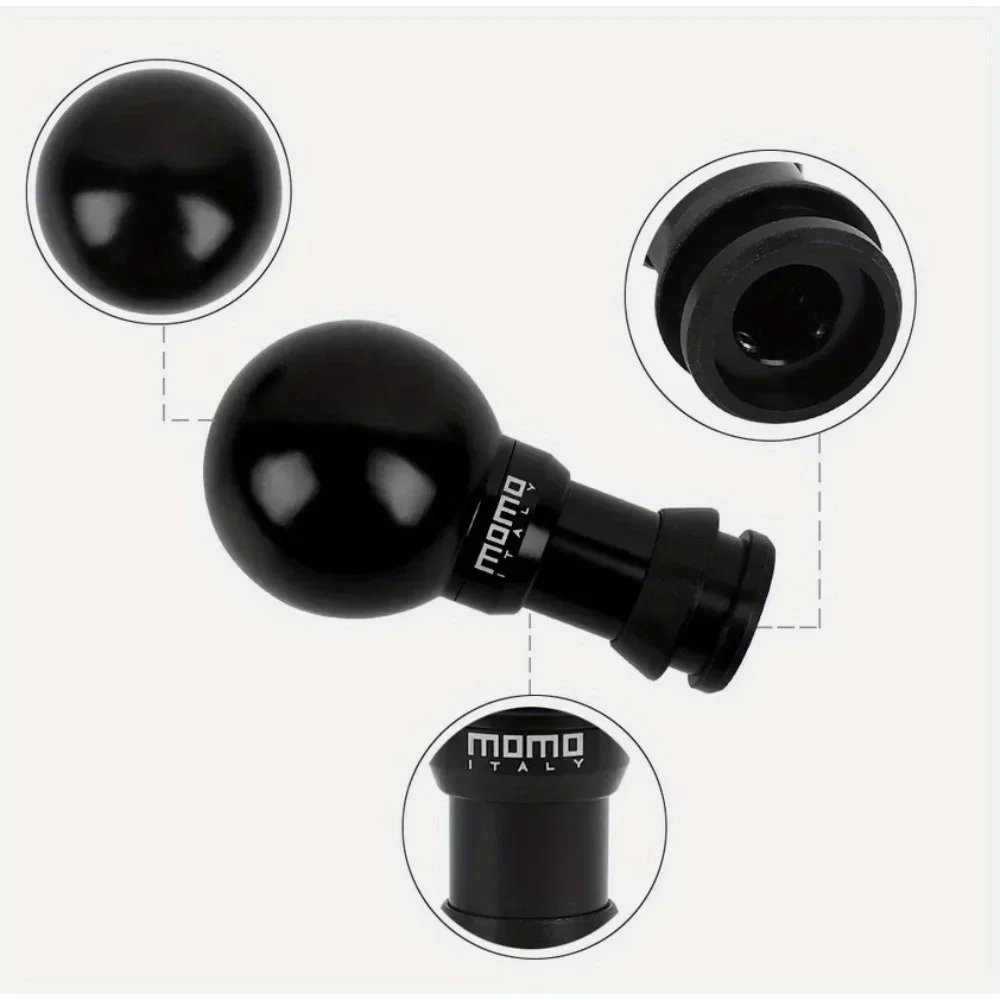 Round Ball Black Aluminum Automatic Gear Shift Knob Shifter