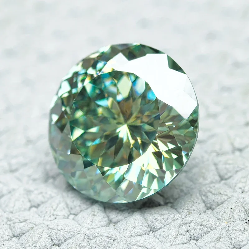 Pierre de moissanite taillée à facettes, bleu, vert, document naturel, breloques multiples TANfor DIY, bijoux exécutifs avec certificat, 100