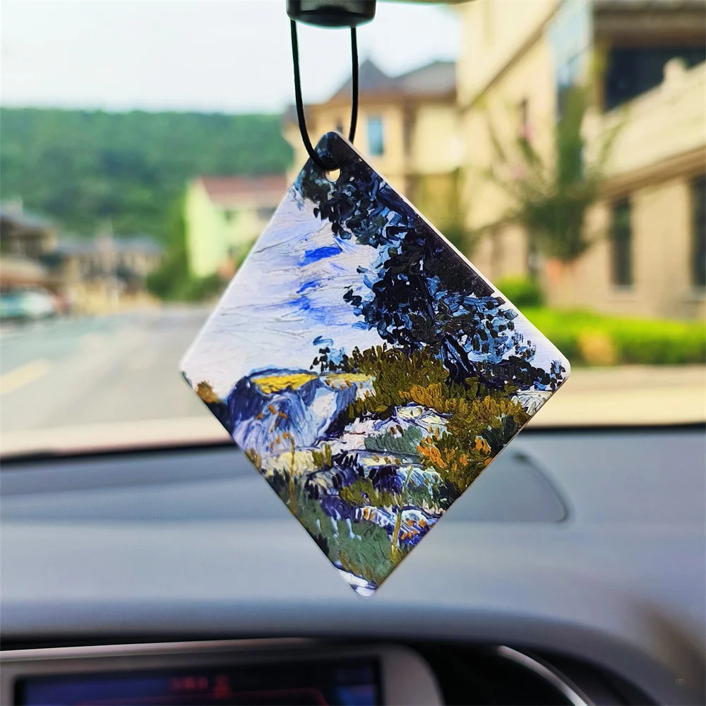 1/3/5 PCS Car Air Freshener Auto Aromatherapy Film Car Hanging Oil Painting Paper Fragrance Tablets Deodorization Accessories