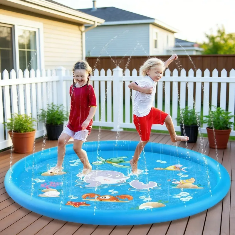 

Outdoor Water Sprinkler Pad 100/170cm Inflatable Children Play Spray Mat Beach Lawn Summer Fun Kids Swimming Pool Game Toy