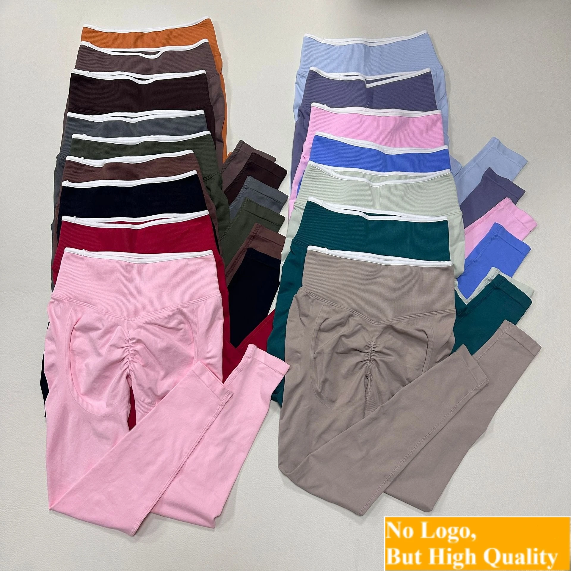 NO LOGO Women Sports Leggings High Waist Seamless Yoga Leggings Gym Color Blocking Pants Push Up Fitness Workout Running Tights