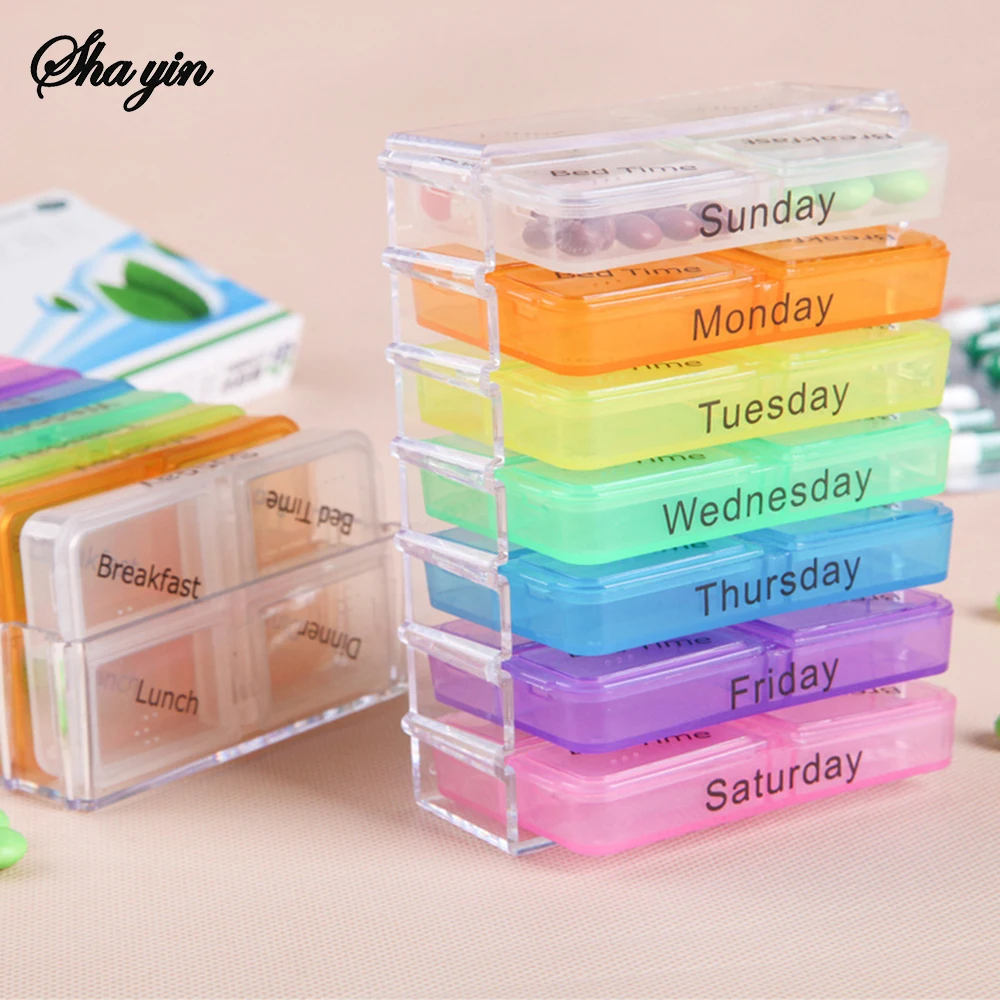 28 Compartment Plastic Medicine Box Drawer Style Organizer for Home Health Care Storage medicine organizer shelf