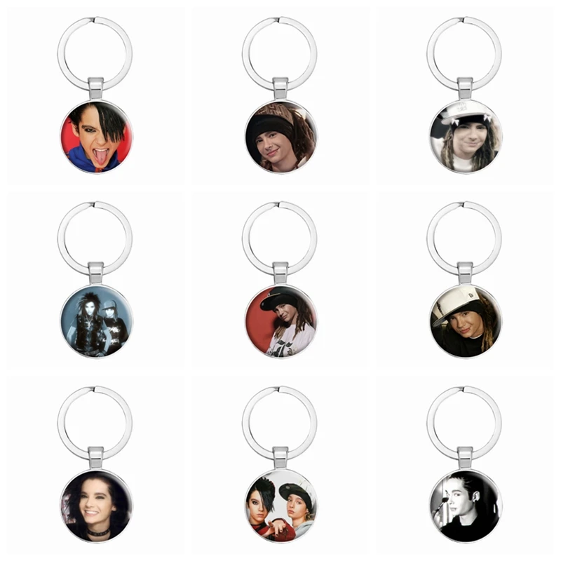 Popular Singer Kaulitz Keyring Punk Music Band Tokio Hotel Keychain Bag Pendant Accessories Key Ring Fans Friends Gifts