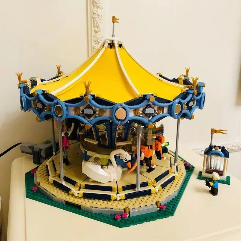 2705 Stück Kinderspielplatz großes Karussell Bausteinmodell Puzzlespielzeug geeignet für Kindergeburtstag und Weihnachten