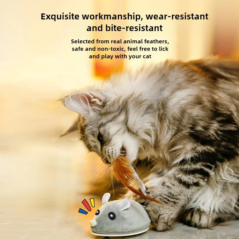 New Automatic Cat Toy Intelligent Electric Mouse USB Charging Sound Toy Interactive Squeaky Cat Toy