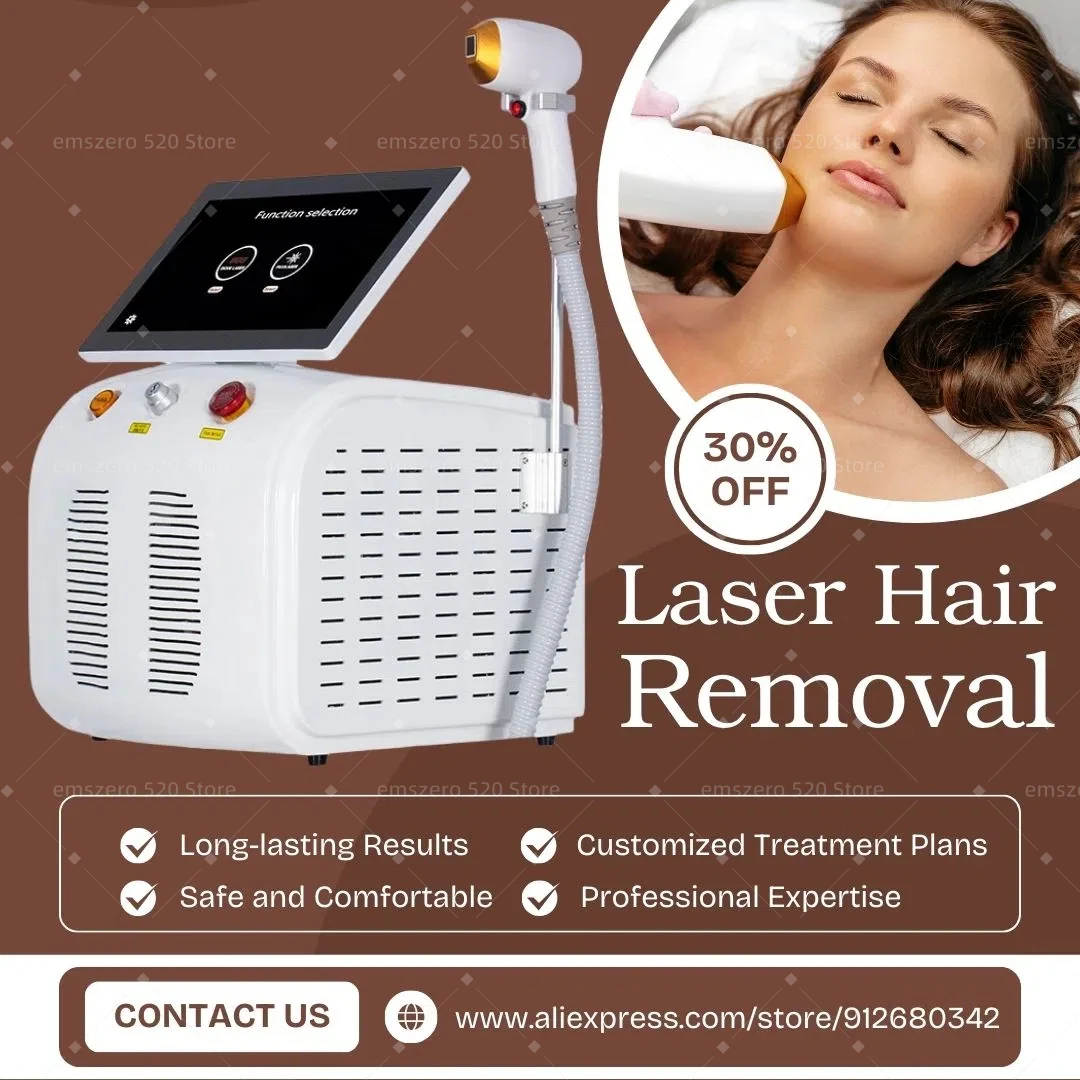 High-Power 808nm Diode Laser Hair Removal Machine for Permanent Hair Removal With CE Approved Ice Cooling Technology