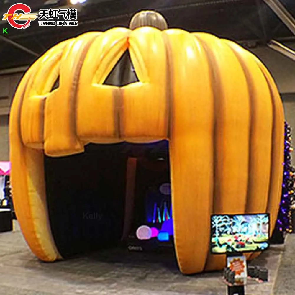 Szybka wysyłka 5m Wysoki Nadmuchiwany Tunel Wejściowy Dynia Namiot Gigantyczny Nadmuchiwany Jackolantern Scena Namiot Tunel Łuk na Sprzedaż