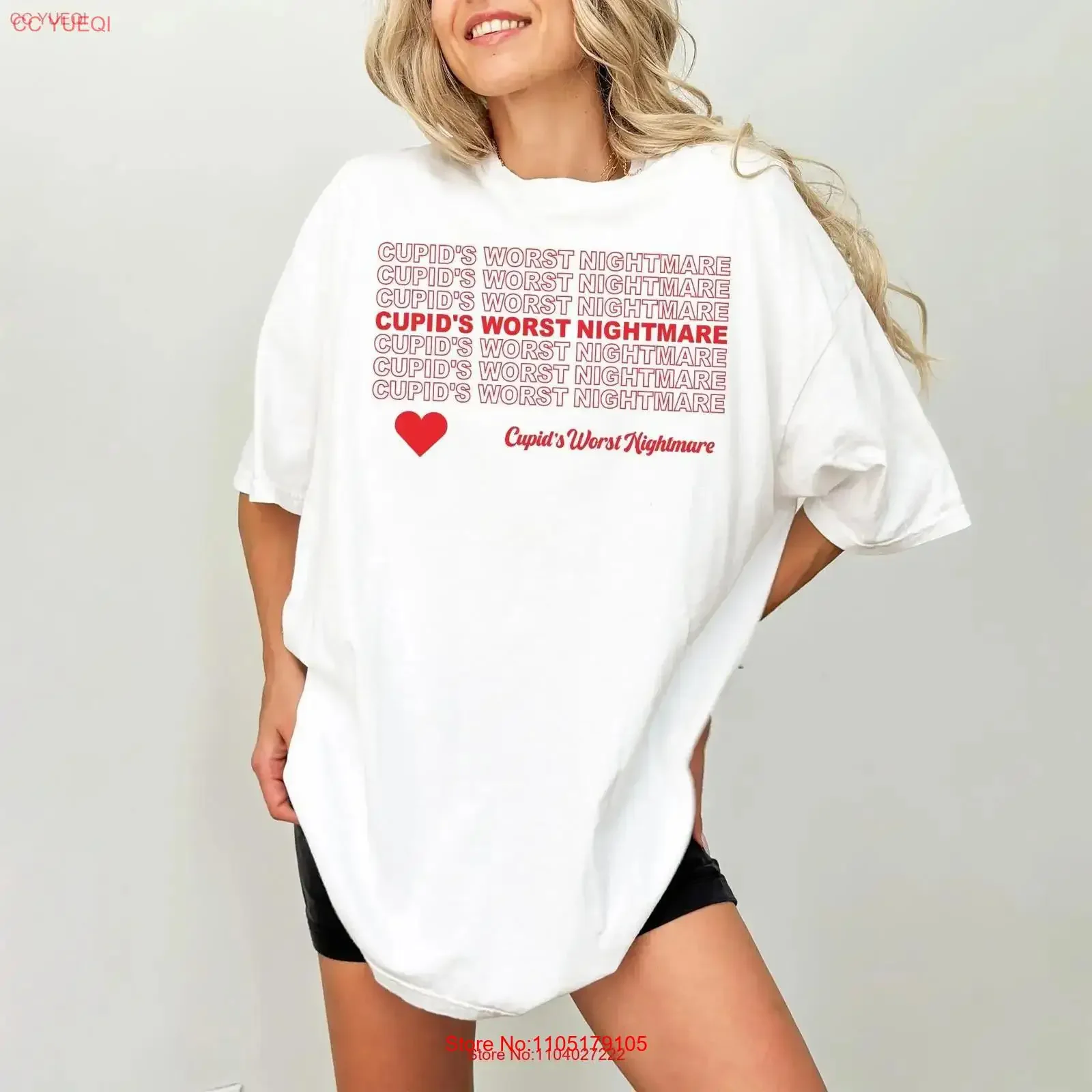 Cupid's Worst Nightmare HeavyweighT T Shirt Trendy Valentine's Day Fun Galentine's Party V for Girlfriend vintage Washed
