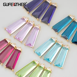 GUFEATHER ME94,jewelry accessories,18k gold rhodium plated,copper,glass,hand made,charms,jewelry making,diy pendants,4pcs/lot