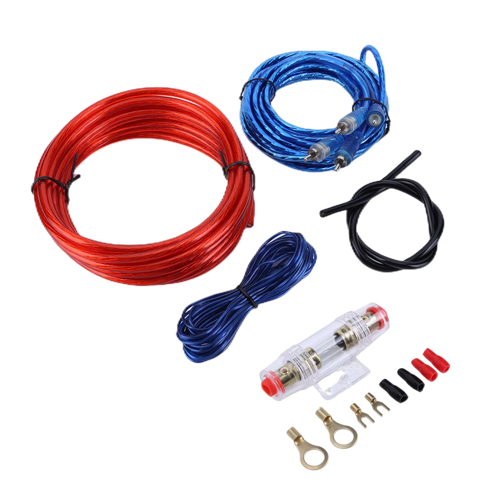 

Fuse Holder Power Cable 60 AMP RCA Power Cable Fuse Kit Subwoofer Speaker Line Amplifier Installation Wires for Car Modification