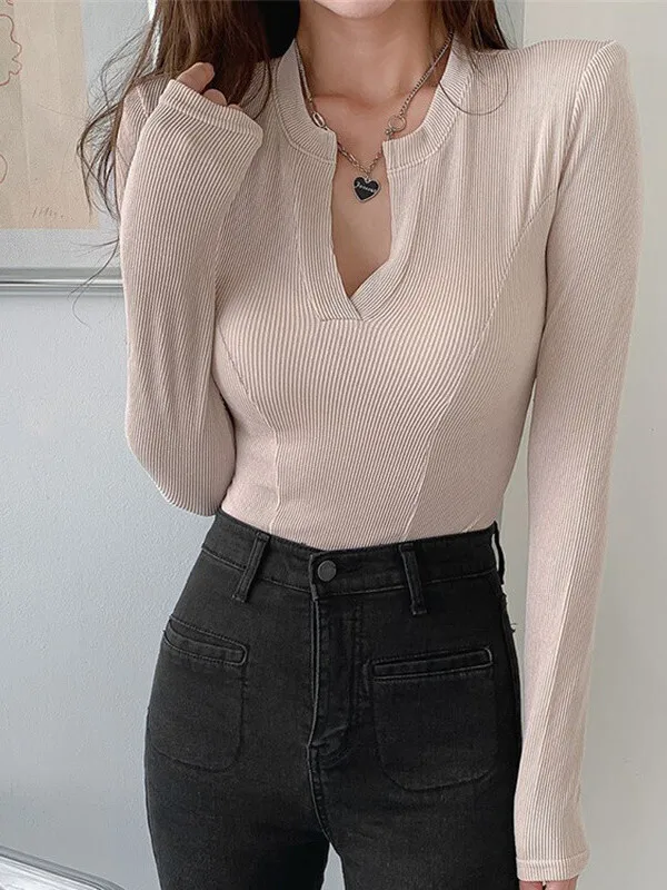 Autumn/winter Korean Version New Half Open Neck Long Sleeve Pullover Women Cinching Waist Solid Slim Knitted Top F321