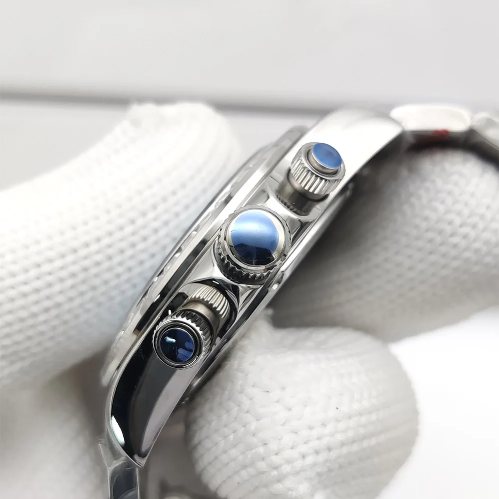 Montre VK63 à remontage automatique, cadran Panda classique, saphir, acier inoxydable et boîtier en diamants, 5ATM, montre pour hommes VK63