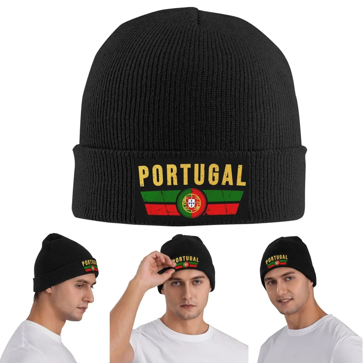 Portugal Flag 2 Warm Knitted Cap Winter Knit Bonnet Hat Skullies Beanies Hip Hop Caps for Unisex