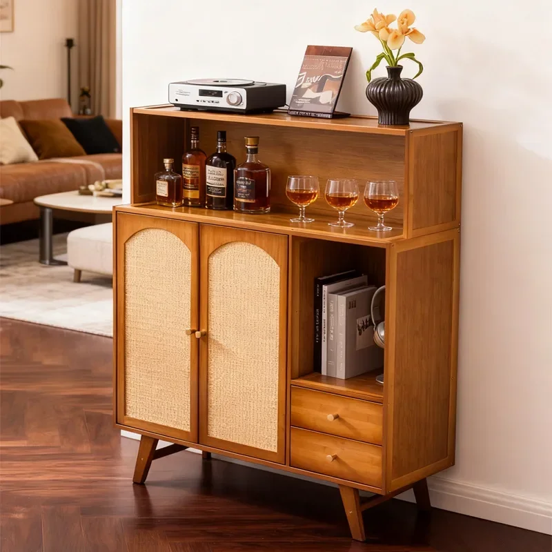 Factory direct sale Minimalist Solid Wood Wine Cabinet, Living Room, Household Dining Side Locker, Wall Storage, Tea Cabinet