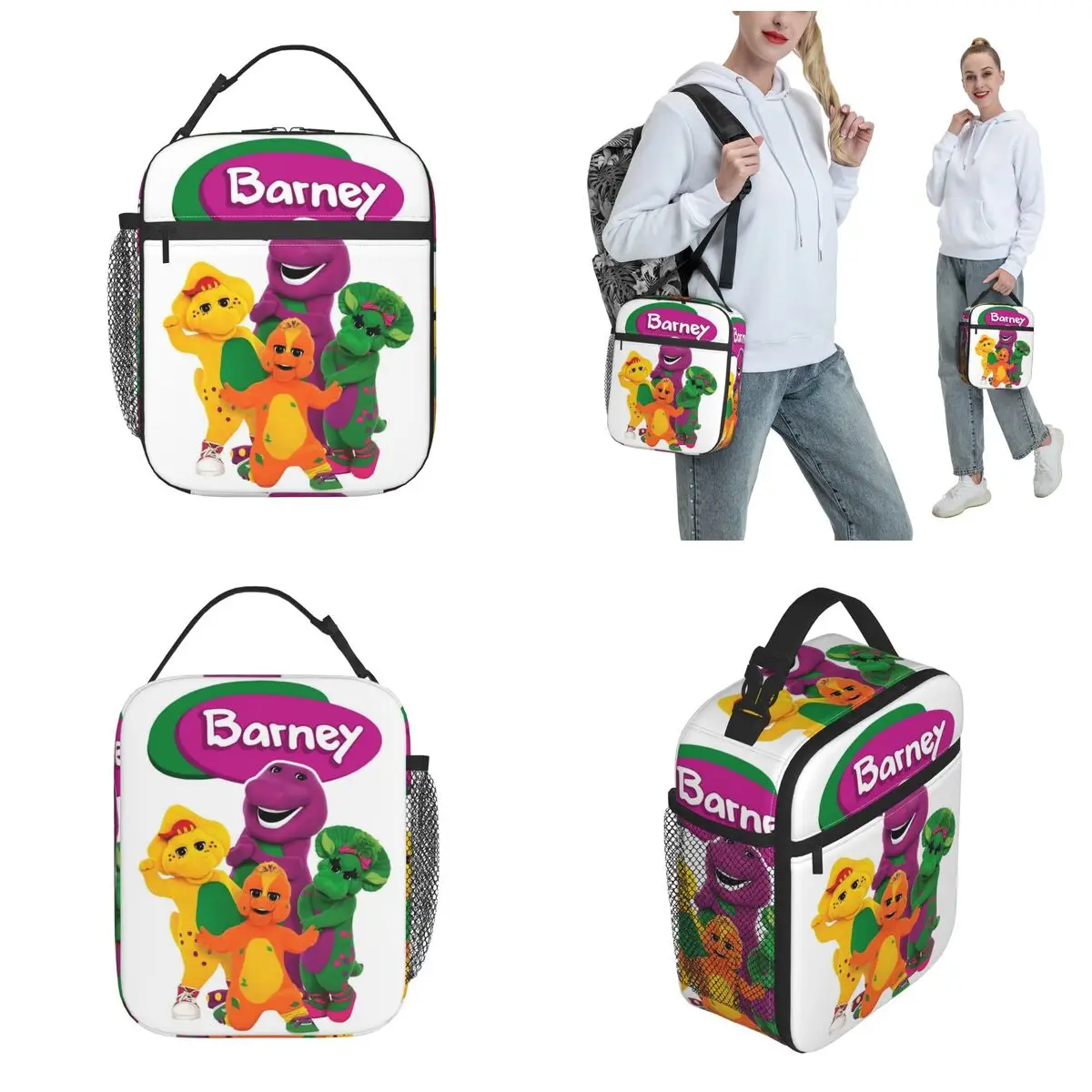 Barney Barney And Friends Thermal Insulated Lunch Bag for Office Portable Food Bag Men Women Thermal Cooler Food Box