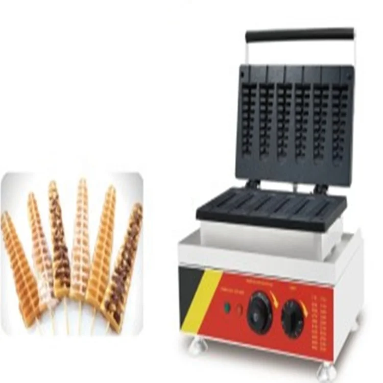 Commercial mini lolly waffle stick maker with waffle making machine images - 6