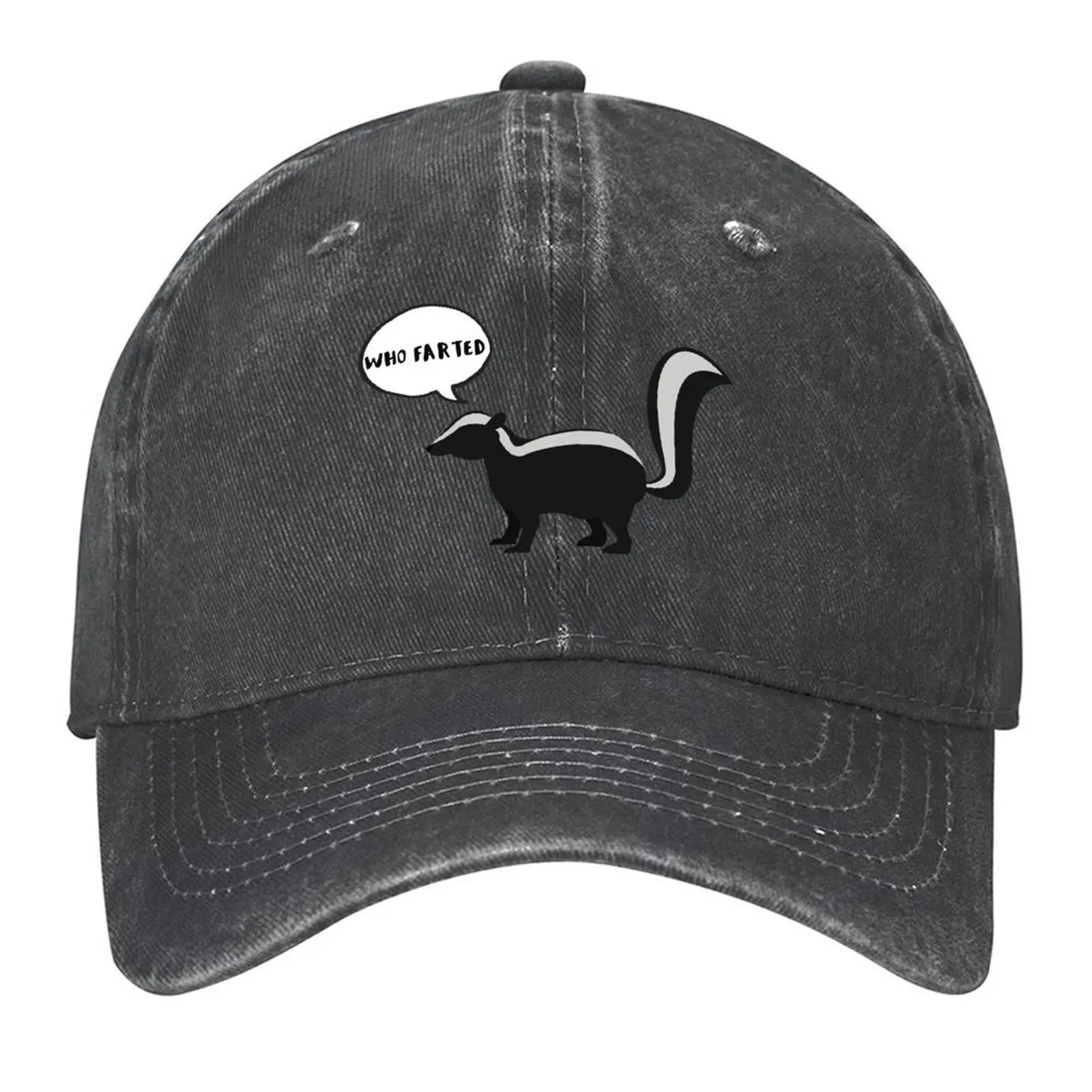 

Who Farted Skunk Funny Gifts Baseball Cap Unique hats Anime Hat Winter hat Rave Caps Women Men's