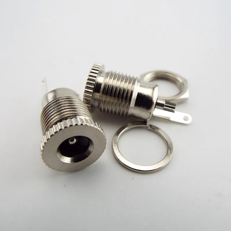 Dc099 Dc Voeding Jack Stopcontact Connector 5.5*2.1 Mm Vrouwelijke Paneel Mount DC-099 Schroefdraad Metalen Oplaadpoort 5.5X2.1 Mm