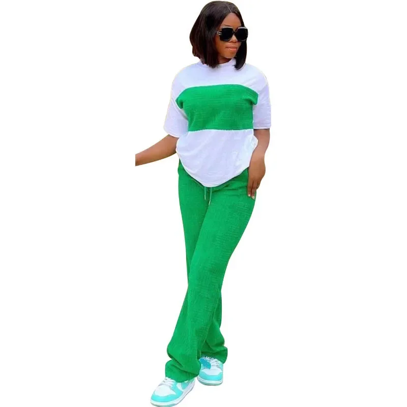 Conjunto de ropa Africana Dashiki de 2 piezas para mujer, Top de manga corta y pantalones, traje de fiesta, conjuntos a juego para mujer, verano y
