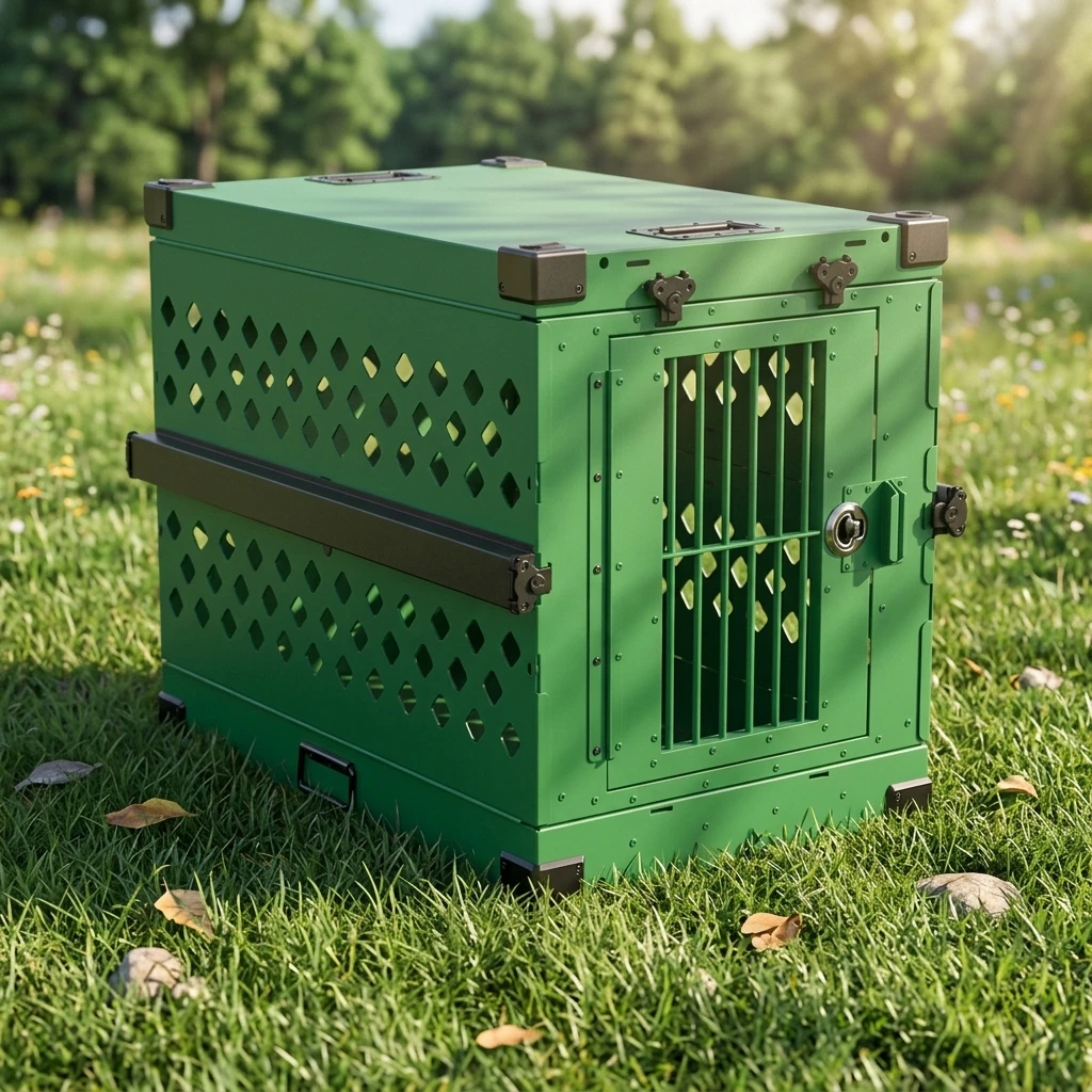 Rustproof Aluminum Collapsible Dog Crate Portable Folding Pet Cage Travel Kennel SUV