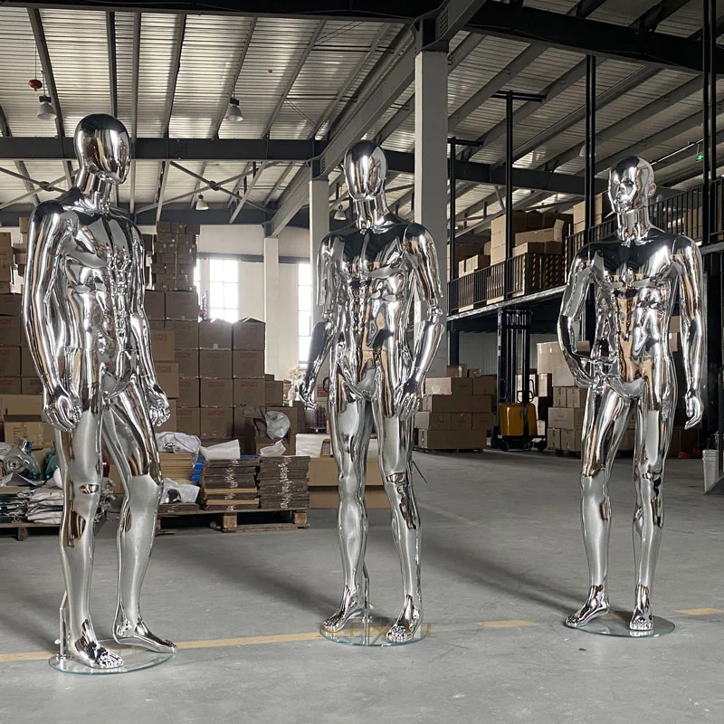 Best Shiny Siliver Mannequin Male Full Body Electroplting Body Factory Direct Sell