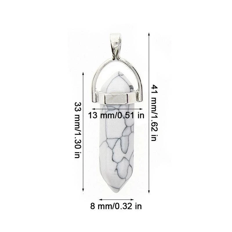 40PCS/30PCS Hexagonal Chakra Synthetic Crystal Pendant Pointed Quartz Stone With Leather Necklace Chain Storage Bag Jewelry