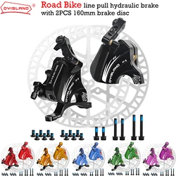 DYISLAND Road Bike Line Pulling Oil Pressure Calipers Hydraulic Disc Brake Set With 2pcs 160mm Rotors Road Bicycle Brake