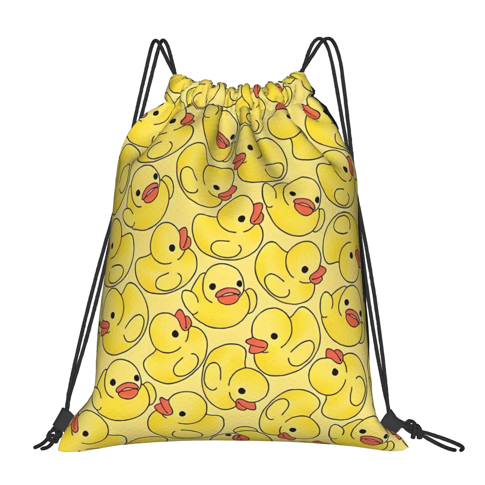 Cute Duck Cartoon Bag Drawstring Backpack Sports Gym Sackpack Water Resistant  String Bags for Cycling 36cm (W) x 43cm (H)