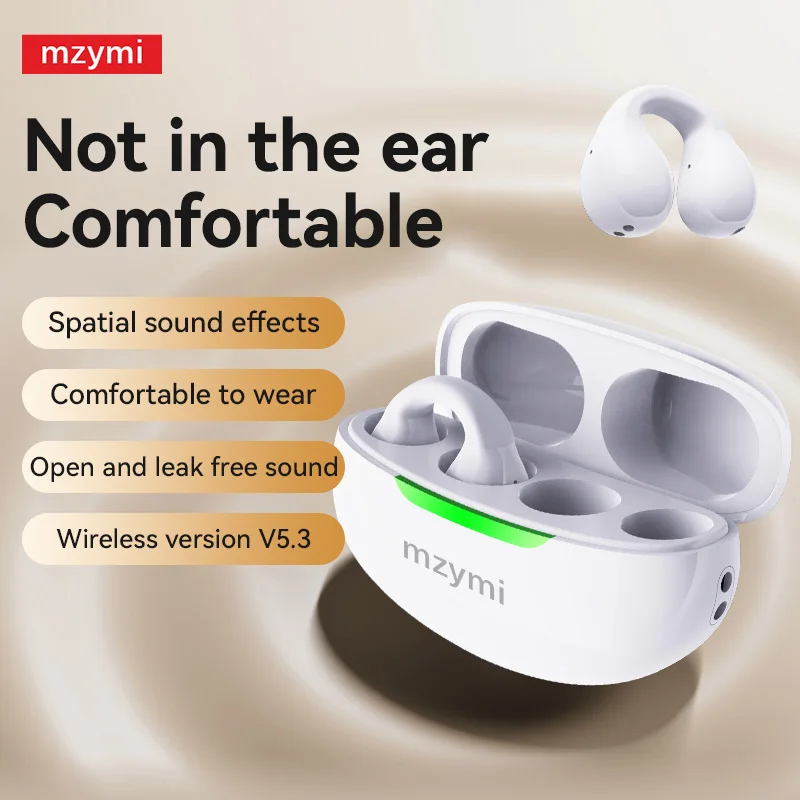 

mzymi K10 Earclip Wireless Earbuds Earring TWS Bluetooth HIFI Stereo Sound Headset Noise Cancelling OEM Earphones For XIAOMI