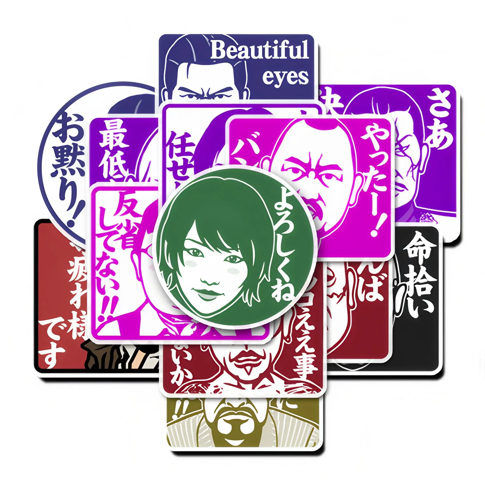 New Yakuza Kazuma Kiryu stickers high color value creative animation peripheral mobile phone case DIY black and white collage view 6