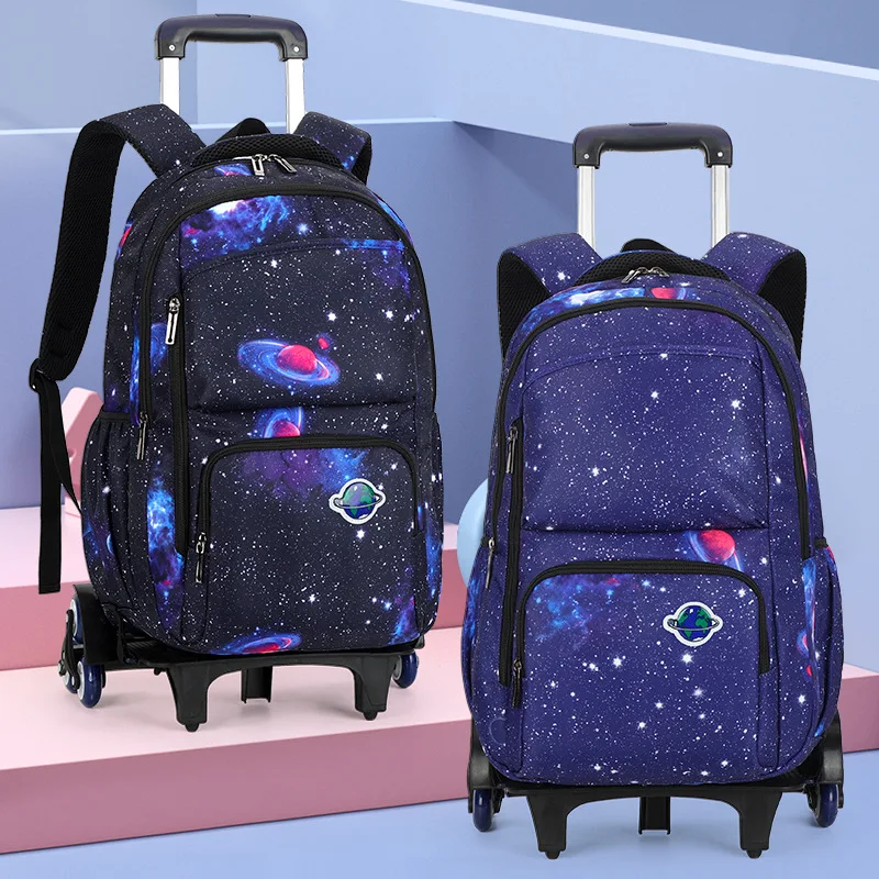 School Bags with wheels Rolling Backpack for boy Kids Student Wheeled Backpack Trolley Book Bag Travel Trolley backpack Luggage