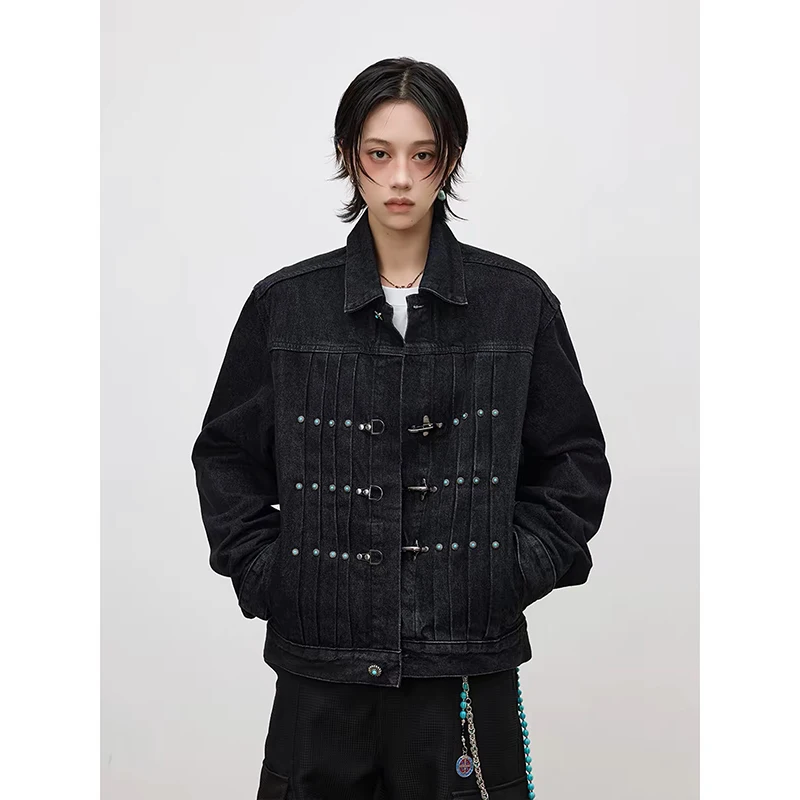 ZHIZOU Autumn Women Black Washed Short Denim Jacket American Vintage Y2k 2000s High Street Baggy Design Jacket Cowboy Outwear