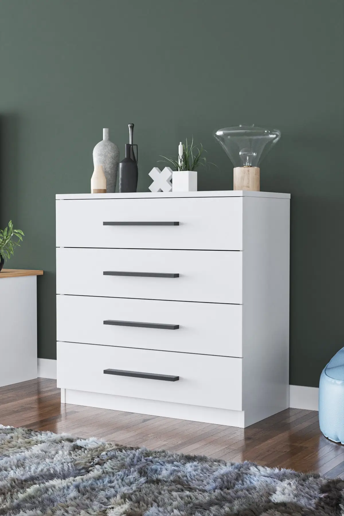 White Dresser Dresser 4 Drawers 2021 Bedroom Decoration