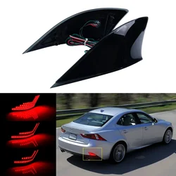 2x Smoked Black Lens Rear Bumper Reflector LED Brake Stop Light For Lexus IS 250 300h MK III XE30 2014+