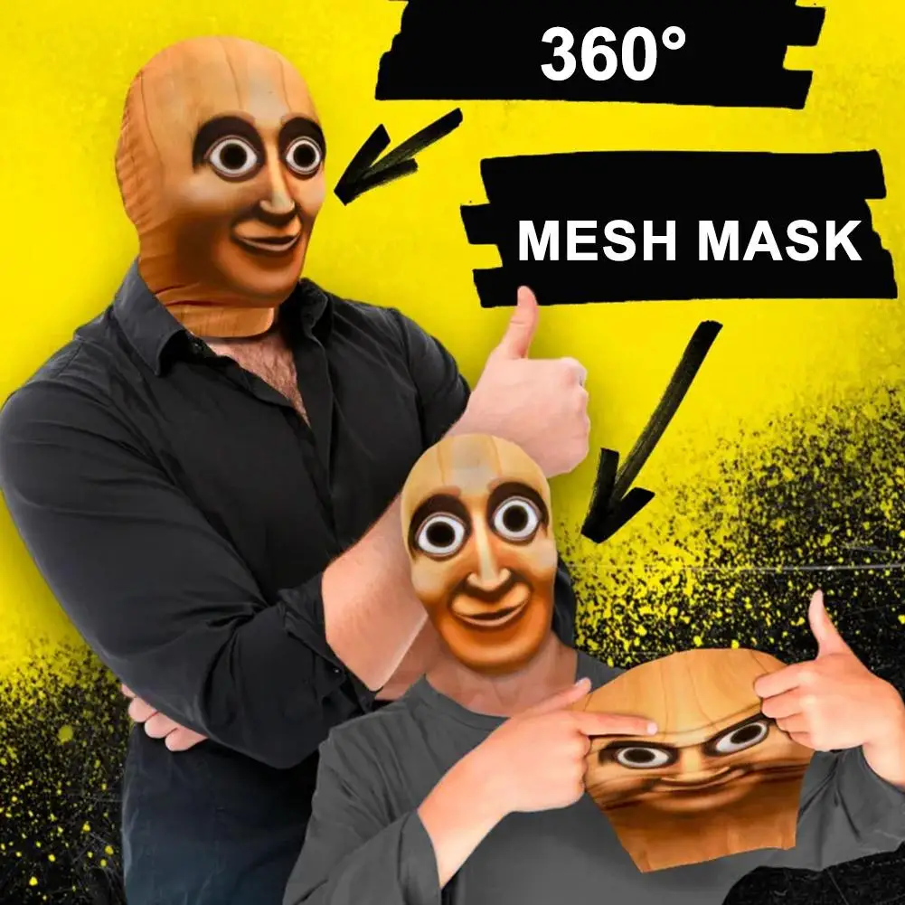 3D Printed Full Face Visual Mask Balaclava Fun Role-playing Props Costumes Novel Elastic Mesh Headgear For Women Men image 4