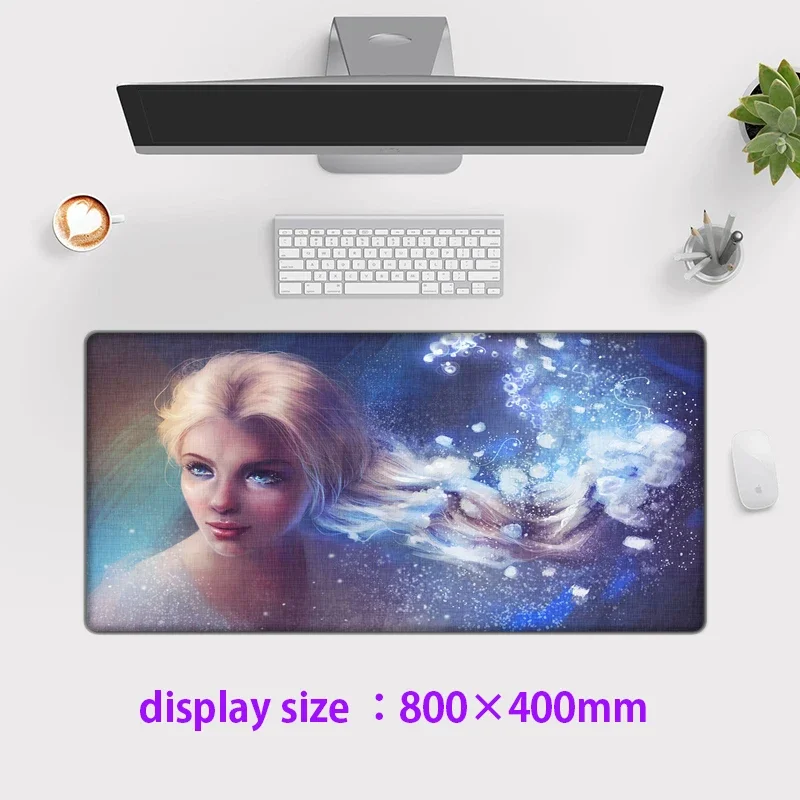 Disney Cartoon Frozen Elsa XXL Mouse Pad Gamer Accessory Hot Large Computer Lock Edge Keyboard Mat Anime Strange Dropshipping