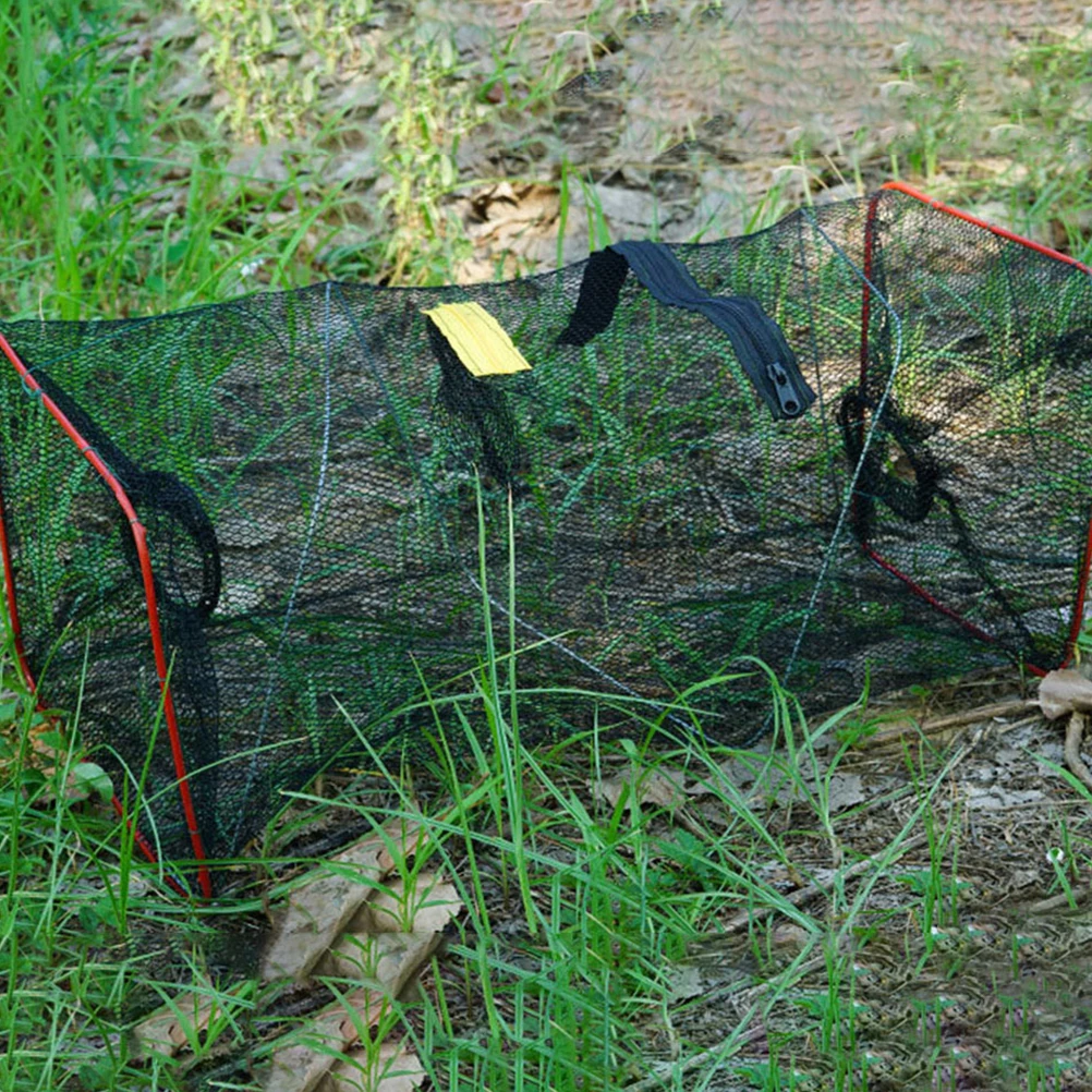 

2pcs Crab Fishing Net Traps Collapsible Mesh Outdoor Crawfish Dark Green Catching Portable Foldable Lobster Eel Reusable