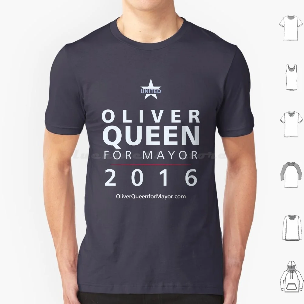 Arrow-Oliver Queen For Mayor T Shirt 6xl Cotton Cool Tee Arrow Flash Green Arrow Oliver Queen Campaign Election Mayor Oliver