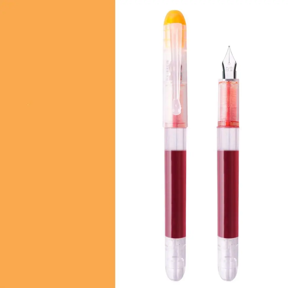 

Large Capacity Fountain Pen F Nib Quick-Drying Writing Ink Pens Stationery Multi-Color Straight Liquid Pen School Supplies