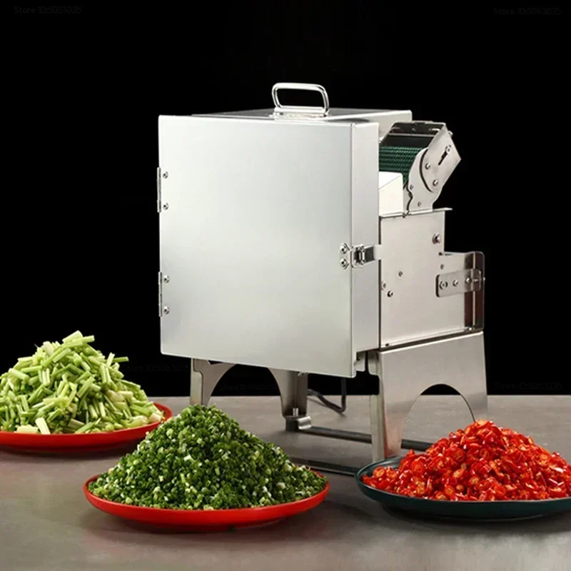 110V/220V Commercial Vegetable Cutter Electric Slicer Automatic Vegetable Dicing Machine Shallot Section Cutting Machine