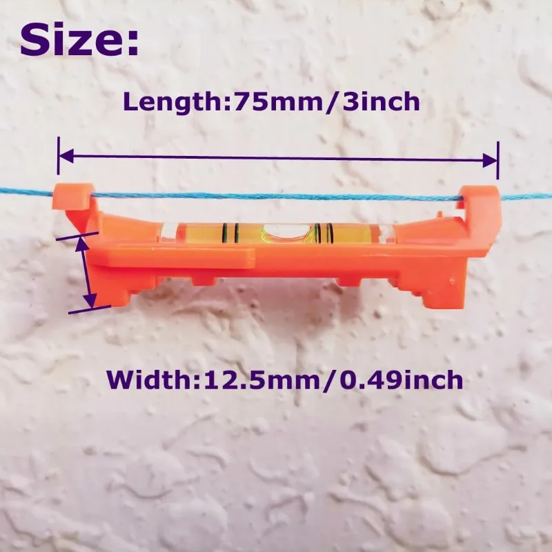 10Pcs Hanging Line Level String Levels Tools Used for Layout Brick Working,Site Lining,Flooring Decking,Shed Base,Backyard,Etc