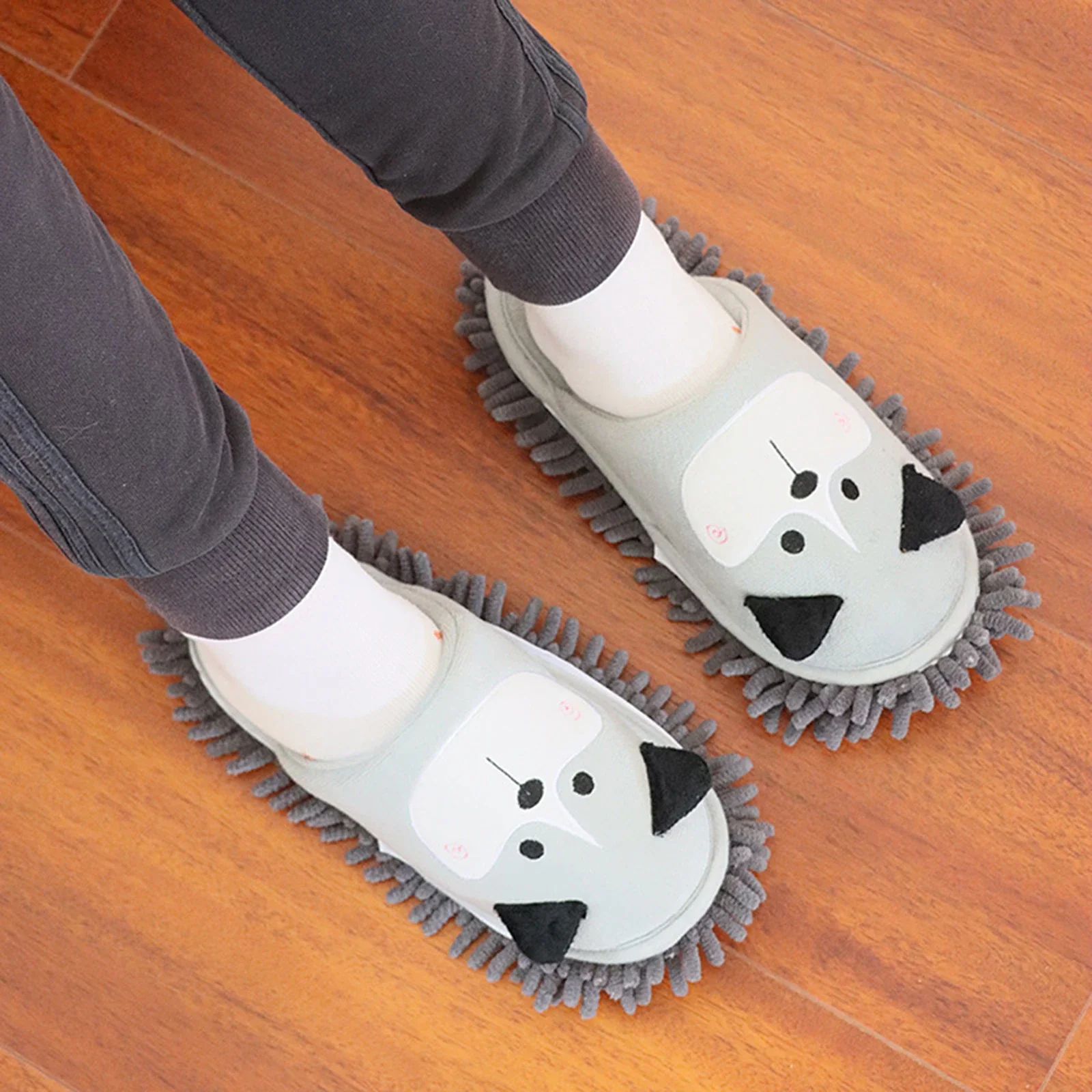 Mop Slippers Thickened Chenille Floor Cleaning Mopping Slippers Removable And Washable Lazy Slippers Shoe Covers