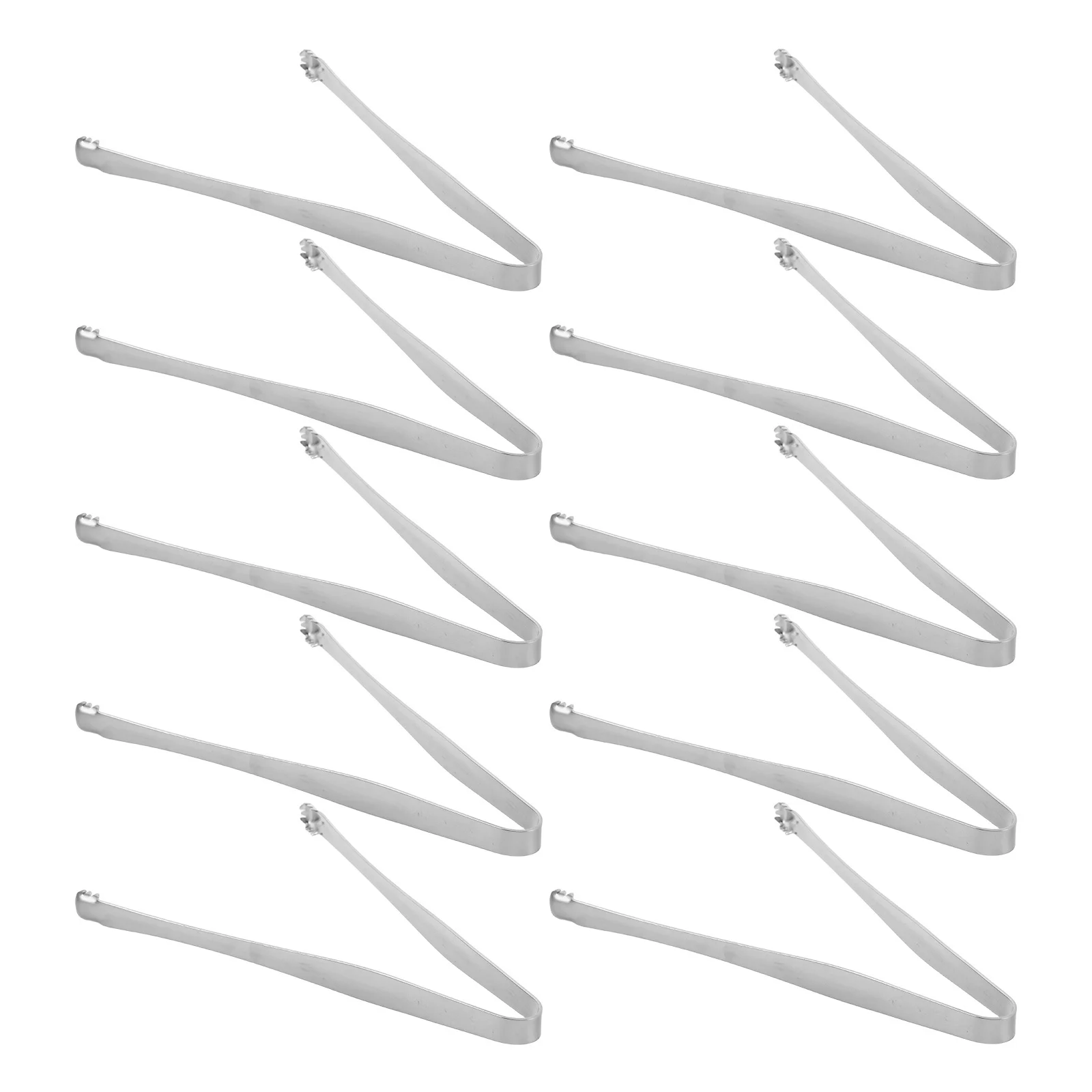 

12Pcs Egg Membrane Removal Tool Toothed Stainless Steel Ice Cube Tongs Food Serving Tongs Sugar Cube Appetizer Clips