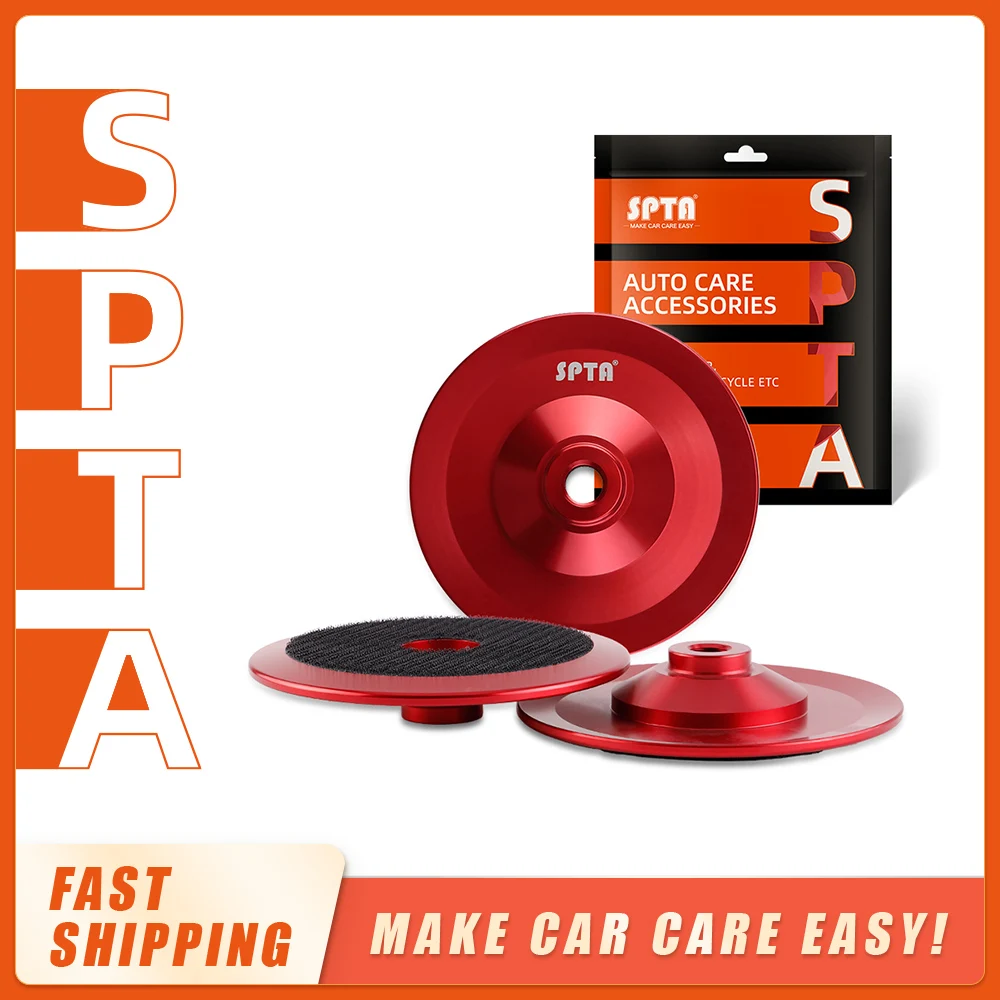 SPTA 5Inch Aluminum Backer Pad Hook & Loop Backing Plate Holder With Arbor M14 For 125mm Polishing Pad & Car Rotray Polisher